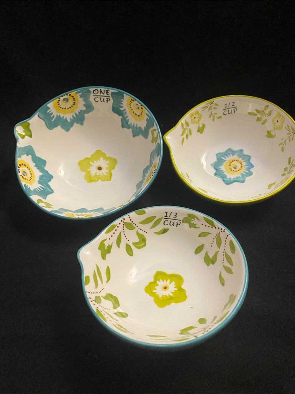Dutch Wax by Coastline Imports Ceramic Measuring Bowls (Replacement Set of 3)